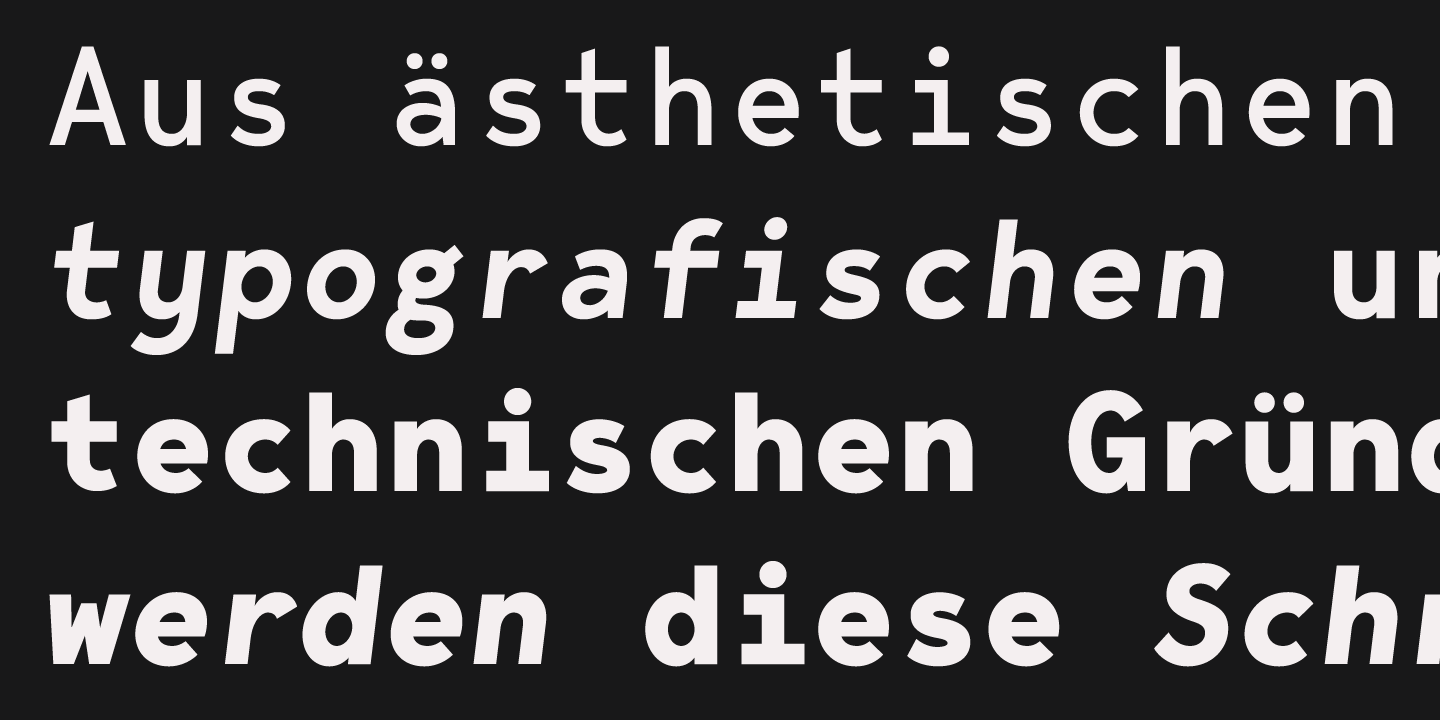Bergen Mono SemiBold Italic Font preview
